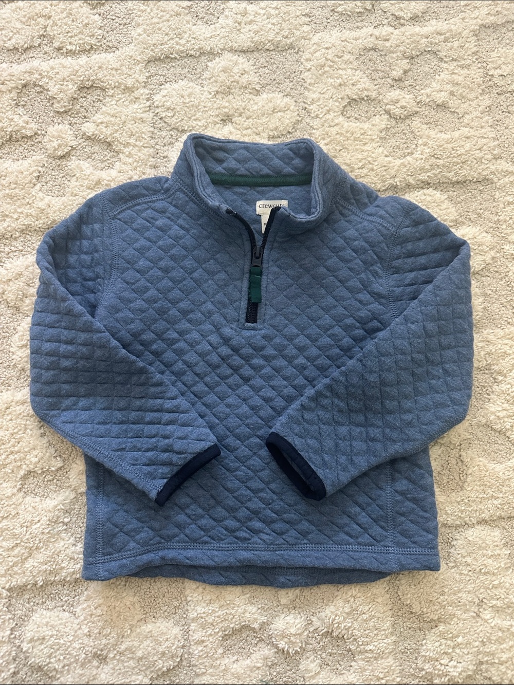Crewcuts Quilted Slate Blue Half-Zip Pullover
